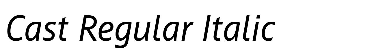 Cast Regular Italic